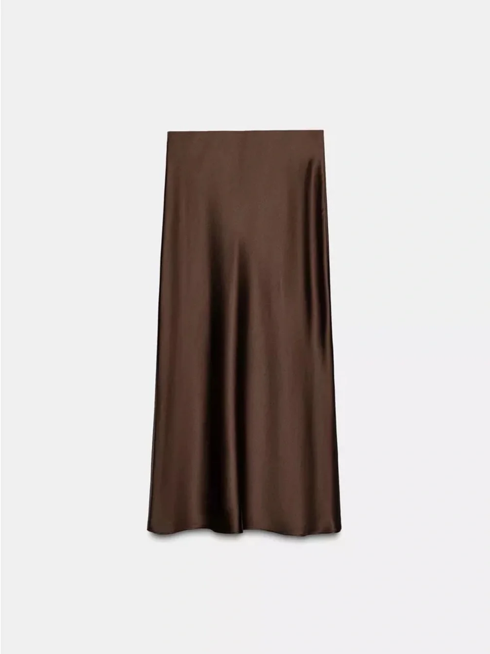 Zara Brown Satin Slip Skirt